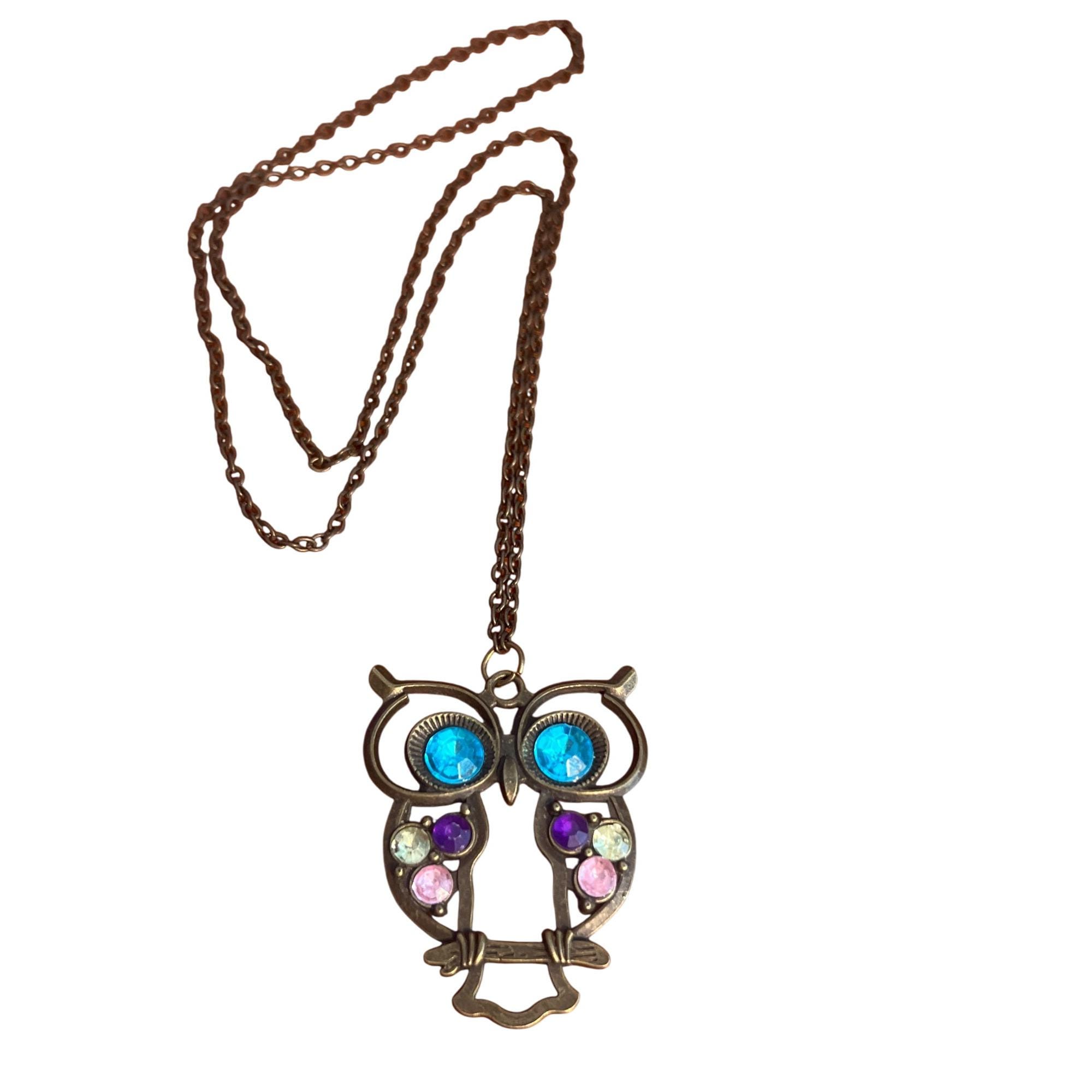 Vintage Uil Dameshalsketting - Zilveren Hanger Met Lange Ketting, Elegante Modeaccessoire