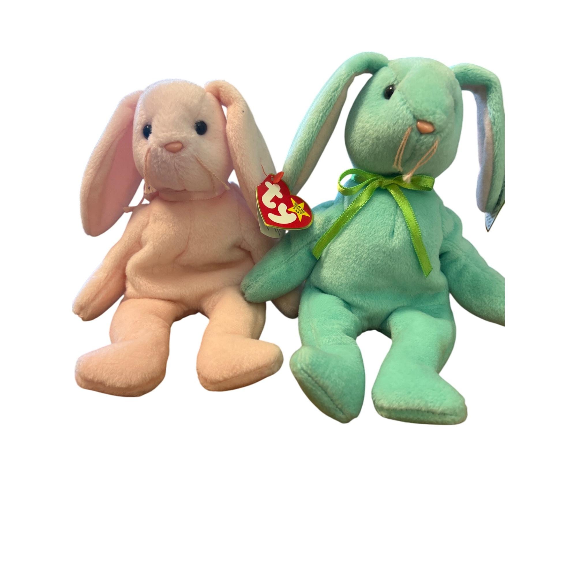 Vintage 96 Ty Beanie Babies Hippity 4119 Hoppity Pink Green Bunny
