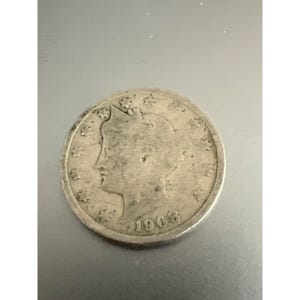 1908 Liberty Nickel USA Münze sehr abgerieben 5 Cents