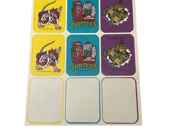 Hoja de pegatinas vintage de las Tortugas Ninja Adolescentes Mutantes de Mirage de 1989, Master Splinter