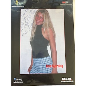 Vintage Lisa Spirting Autographed Photo 8x10 Adult Star Magazine