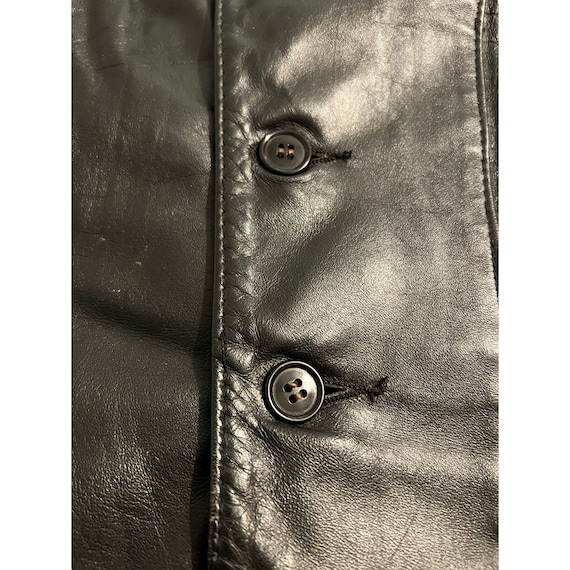 Vintage Black Leather Patchwork Jacket Biker Bomb… - image 3