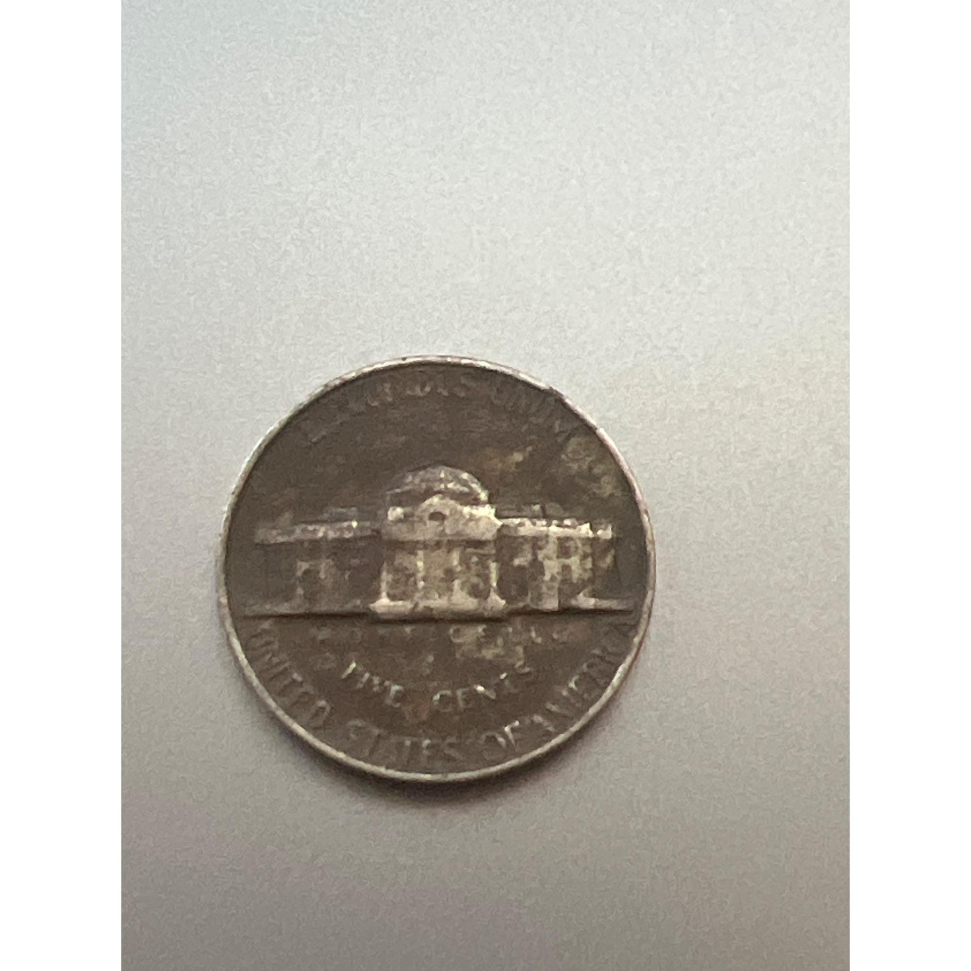 1964年 ジェファーソン ニッケル 5セントコイン ミントマークなし
