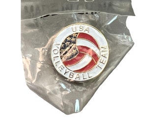 USA Beachvolleyball Team Anstecknadel Hut Krawatte American Flagge rund NEU