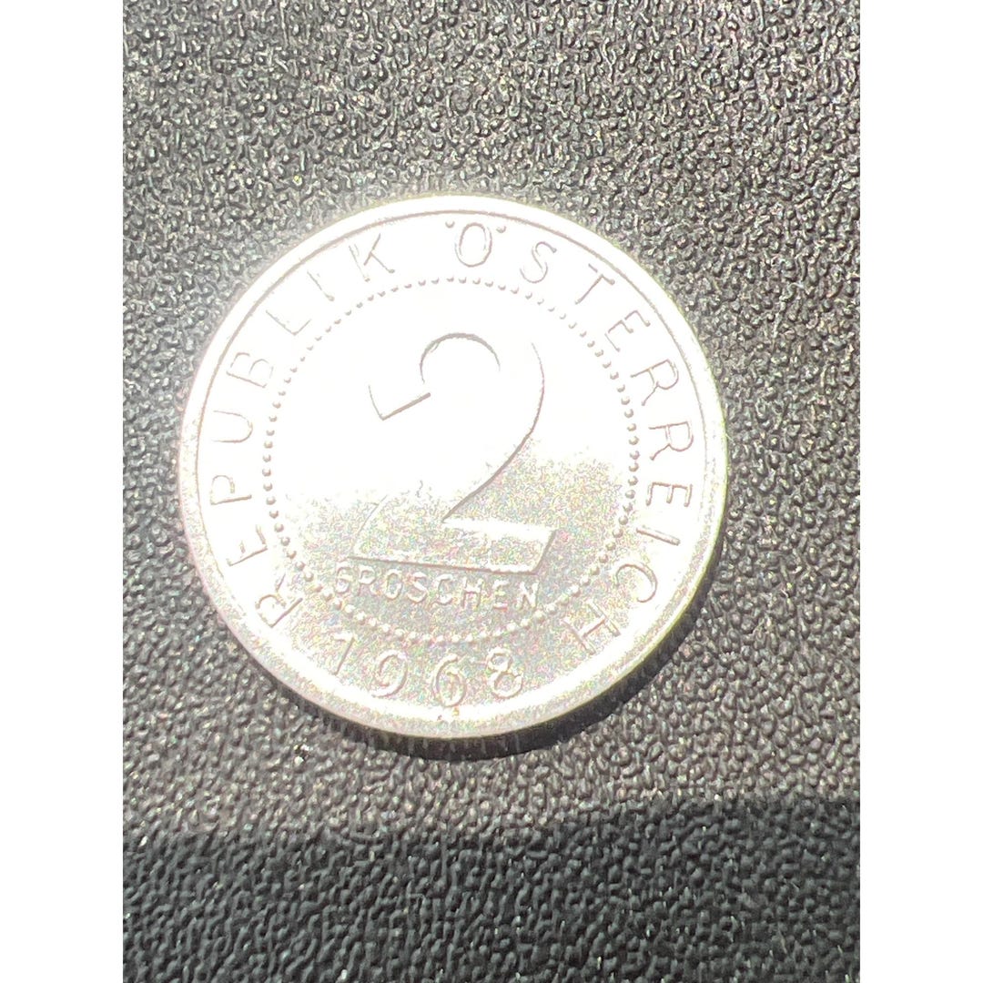 1968 Austrian 2 Groschen Coin Republik Österreich Vintage Collectible ...