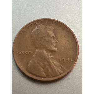 1941 Lincoln Wheat Penny Coin No Mint Mark Collectible US Currency