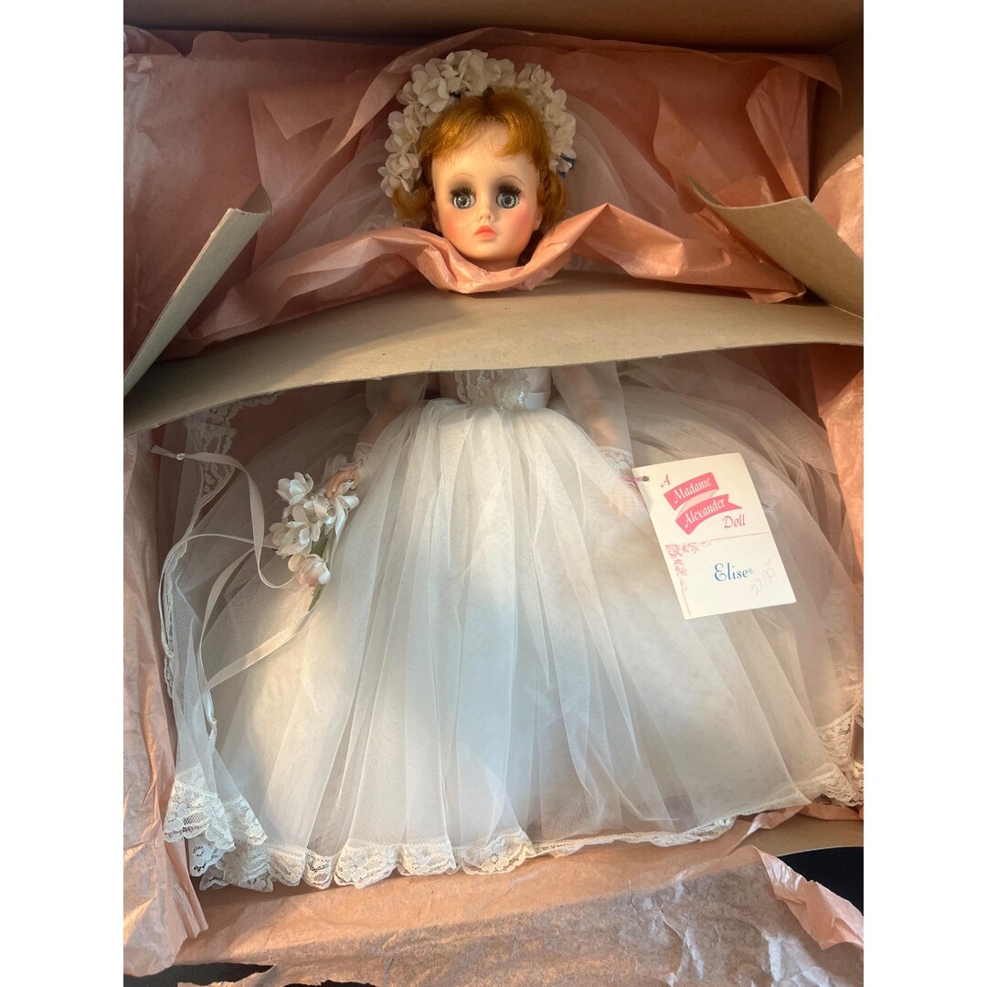 Vintage 1966 Madame Alexander Elise Bride Doll #1670 Original Box