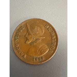 1940 Panama 1 1/4 Centesimo Coin Balboa Historical Vintage