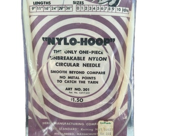 Aiguille à tricoter circulaire Hero en nylon, une pièce, longueur 29 po. Taille 10,5 cm NEUF