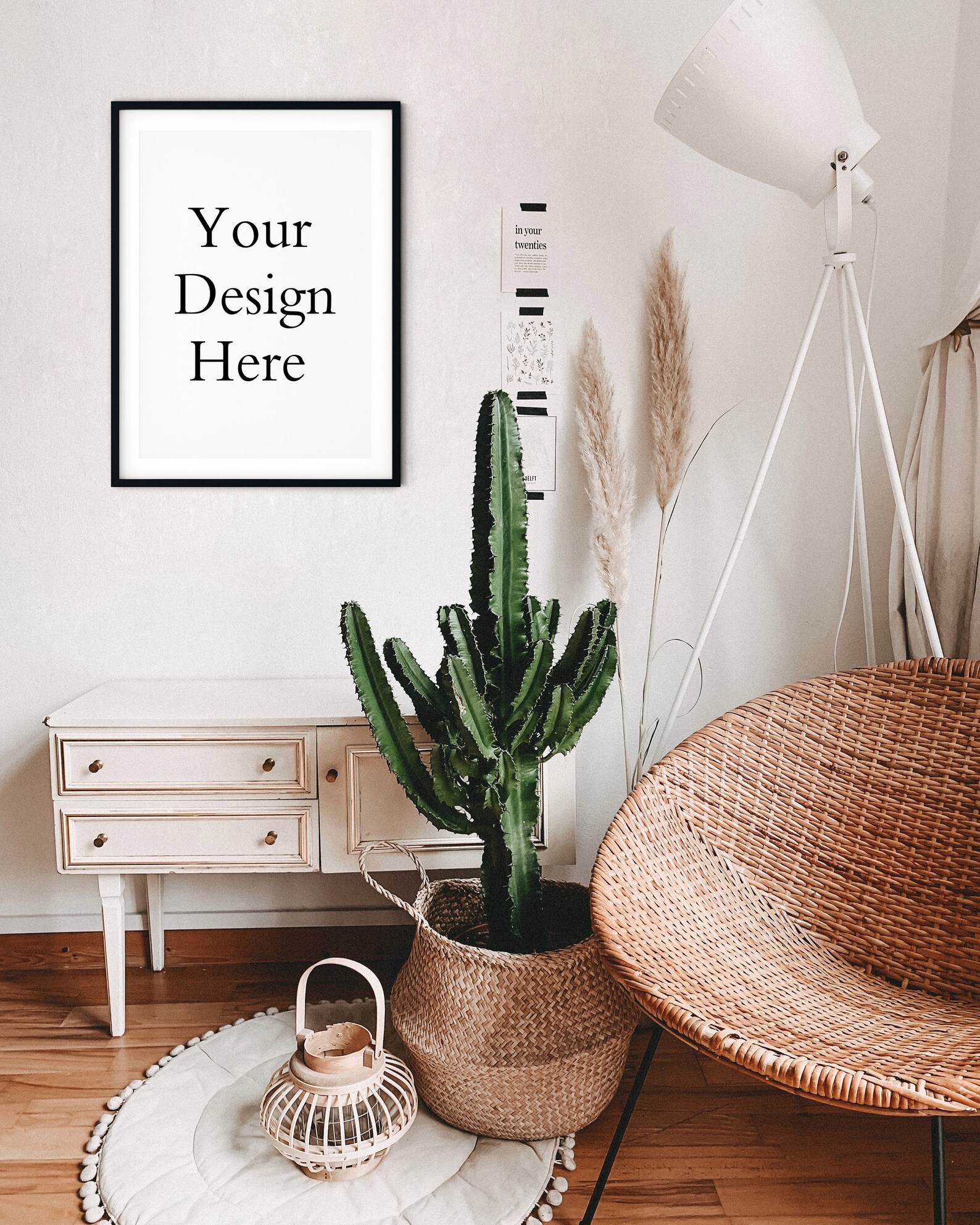 Boho Interior Mockup Print MockupA1 A2 A3 A4 Mockup PSD | Etsy