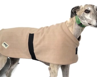 Classic beige Greyhound dog coat polar fleece machine washable