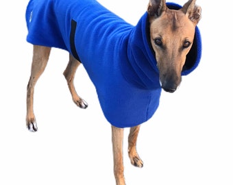 Royal  blue deluxe Greyhound dog coat warm thick polar fleece machine washable