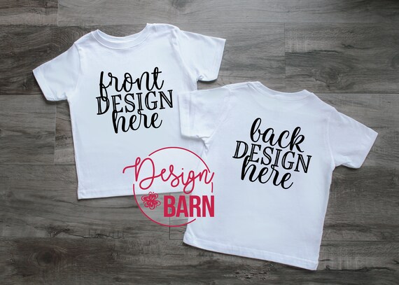 Download Kids T Shirt Mockup Front And Back White Shirt Flat Lay Etsy