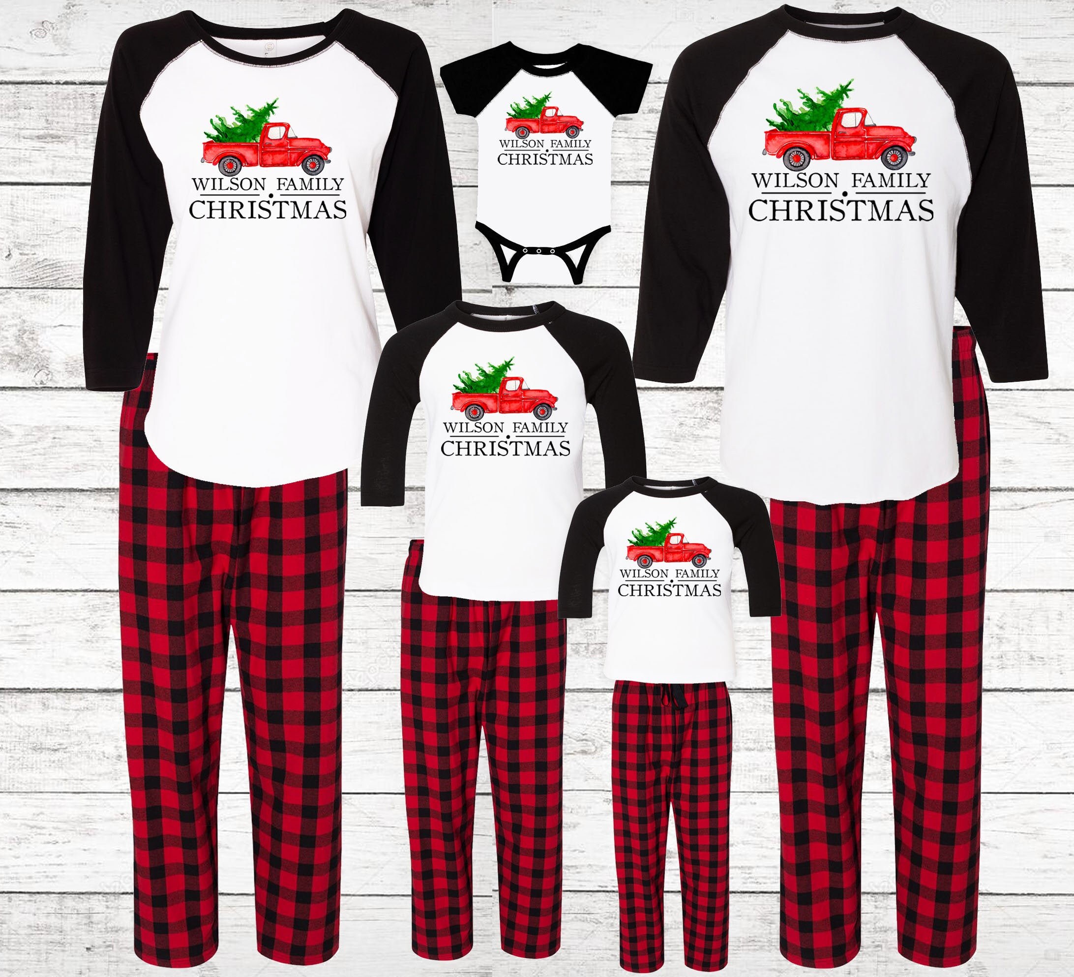 Christmas Pajamas for the Whole Family Buffalo Plaid Etsy