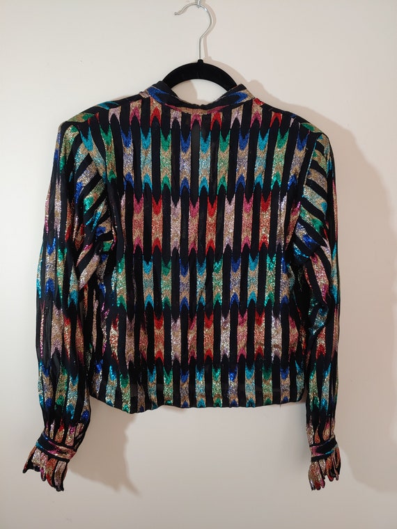1980s metallic shine blouse