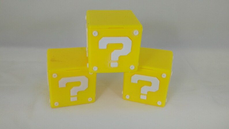 Mario 3D Printed Question Block SD MicroSD Card Case