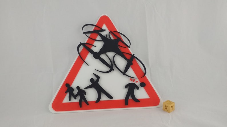 3D Printed Danger Drone Sign