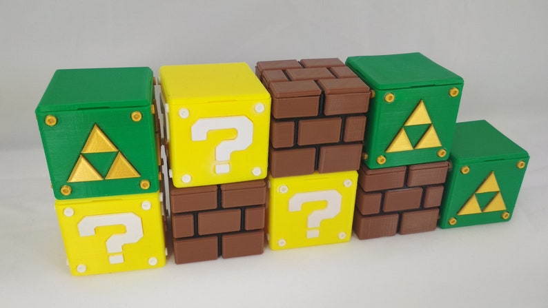 Mario 3D Printed Question Block SD MicroSD Card Case