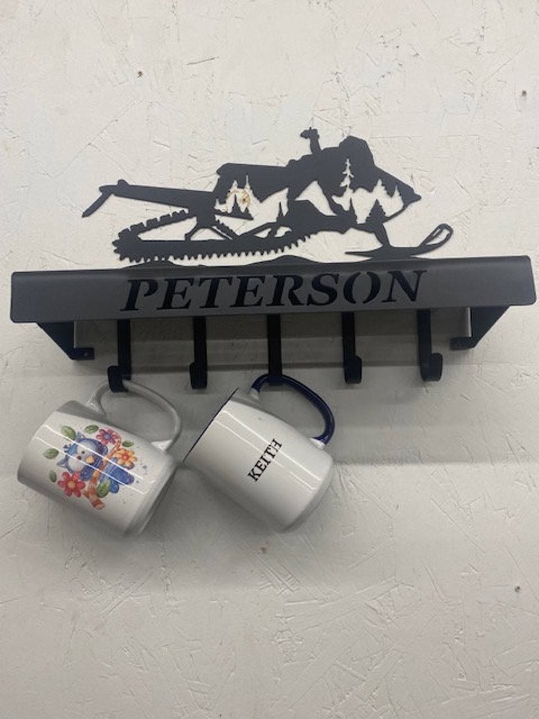 Snowmobile Shelf/key or Cup Holder Personalized Etsy