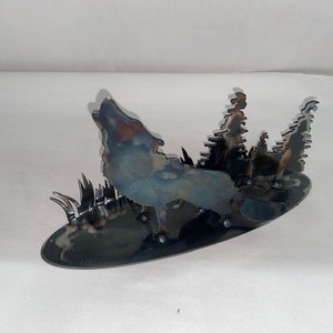Howling Wolf Metal Sculpture - Etsy