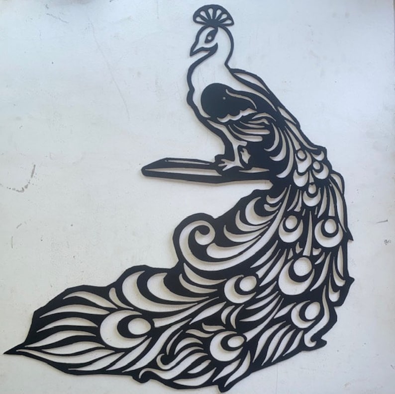 Peacock Metal Wall Art Etsy