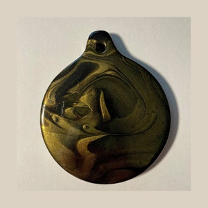 Black and Gold Hand Painted Ceramic Christmas Tree Ornament