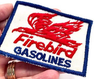 Petroliana Patch, Vintage Firebird benzina benzina ricamato Cuc on Patch, Olio di gas Uniform Patch, NOS, Pure Firebird Gas & Olio Camicia Giacca Patch