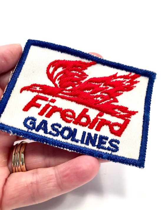 Petroliana Patch, Vintage Firebird Gasoline Embroidered Sew On Patch, Gas Oil Uniform Patch, NOS, Pure Firebird Gas & Oil Shirt Jacket Patch