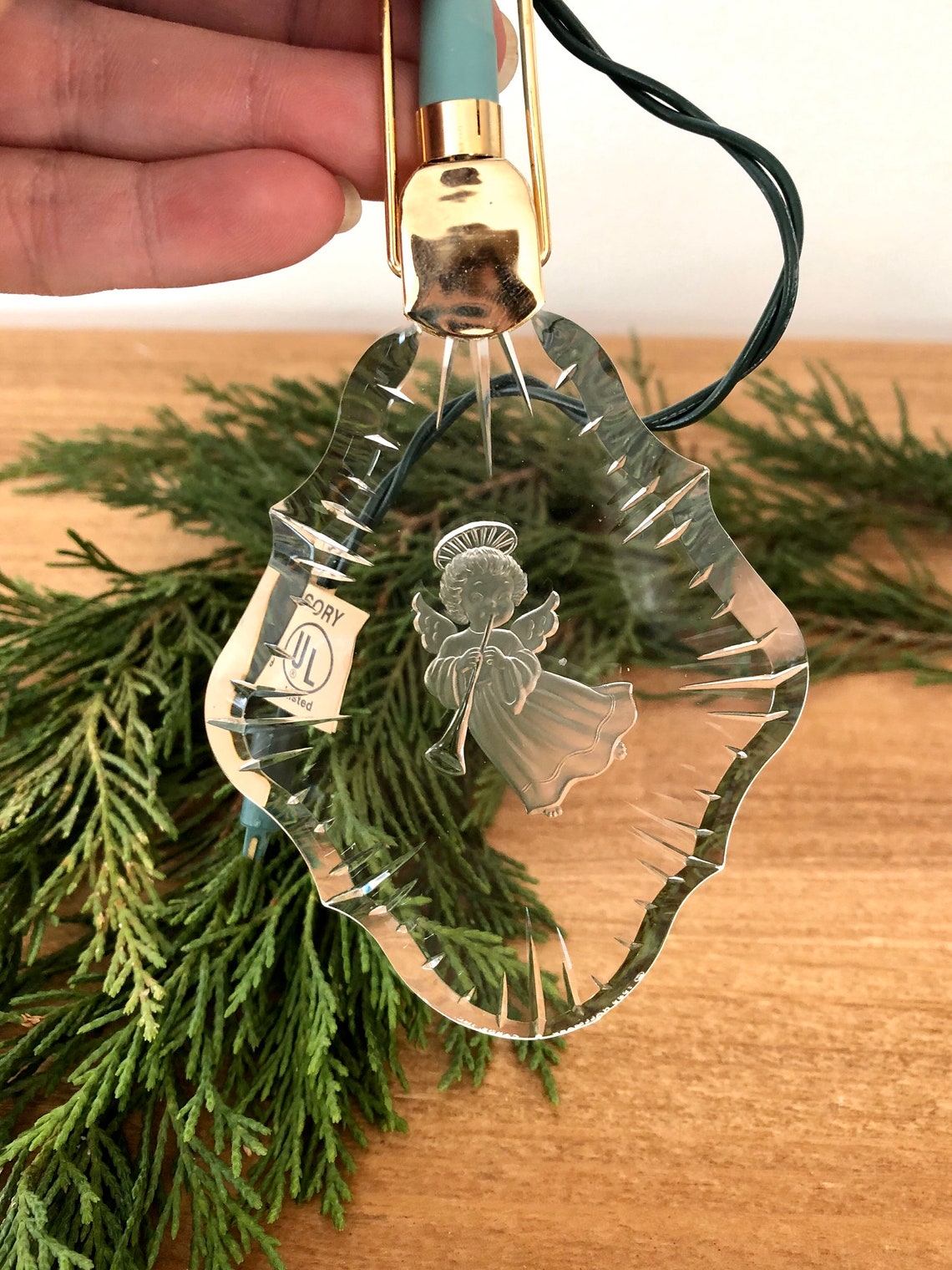 Vintage Hallmark Lighted Angel Ornament Plug in Ornament Etsy