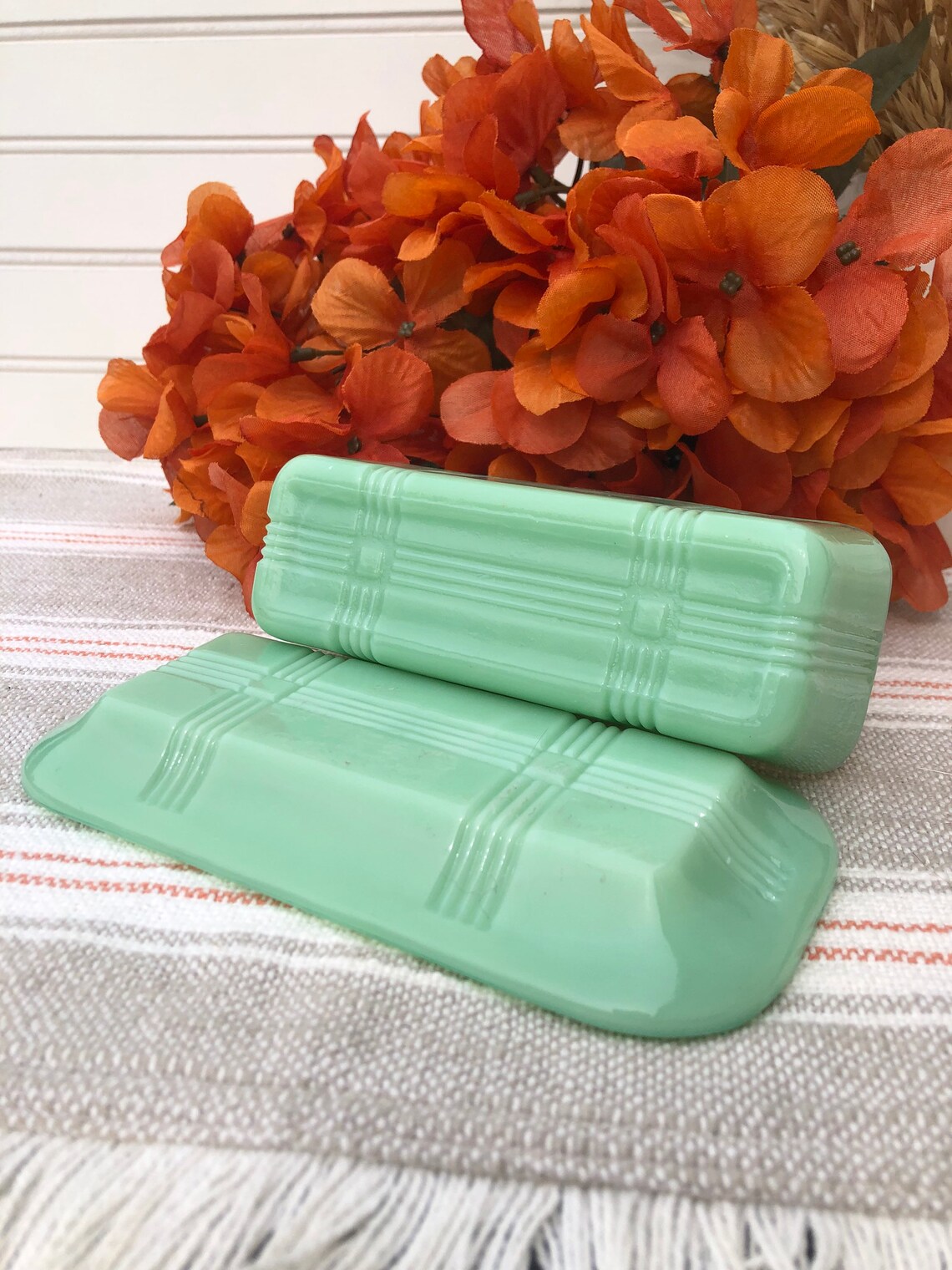 Vintage Jadeite Green Butter Dish Sunbeam Bread Table Decor Etsy