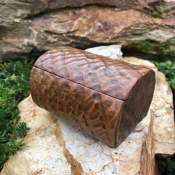 Vintage Stash Jar, Wooden Handcrafted Box, Wood Storage Container, Small Jewelry Box, Stash Box, Gift for Him, Gift for Her