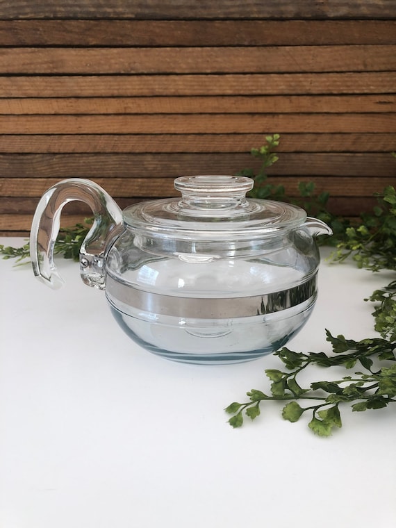 Vintage Pyrex Flameware Clear Glass Teapot 8446-C with Lid - Etsy 日本