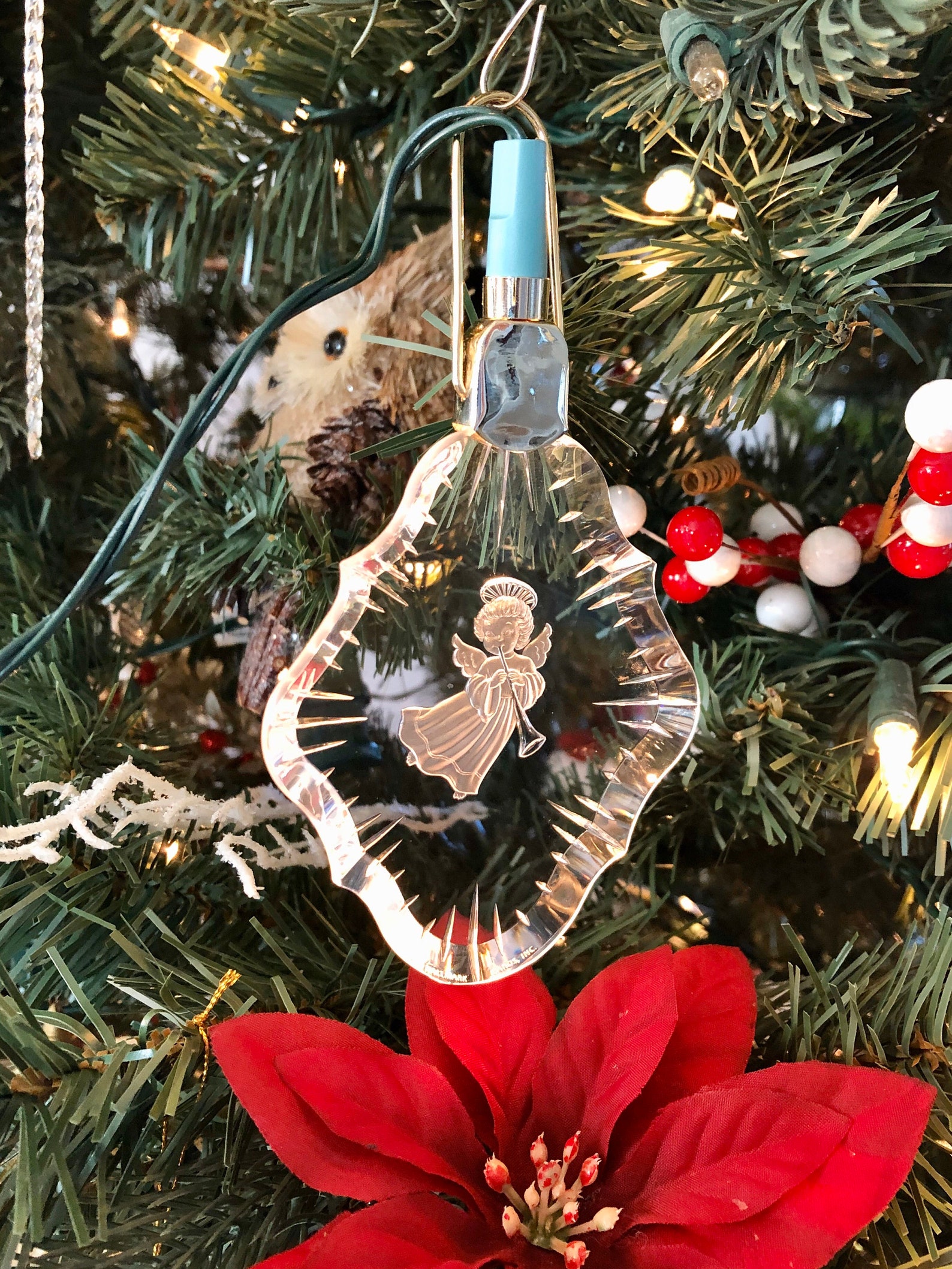 Vintage Hallmark Lighted Angel Ornament Plug in Ornament Etsy