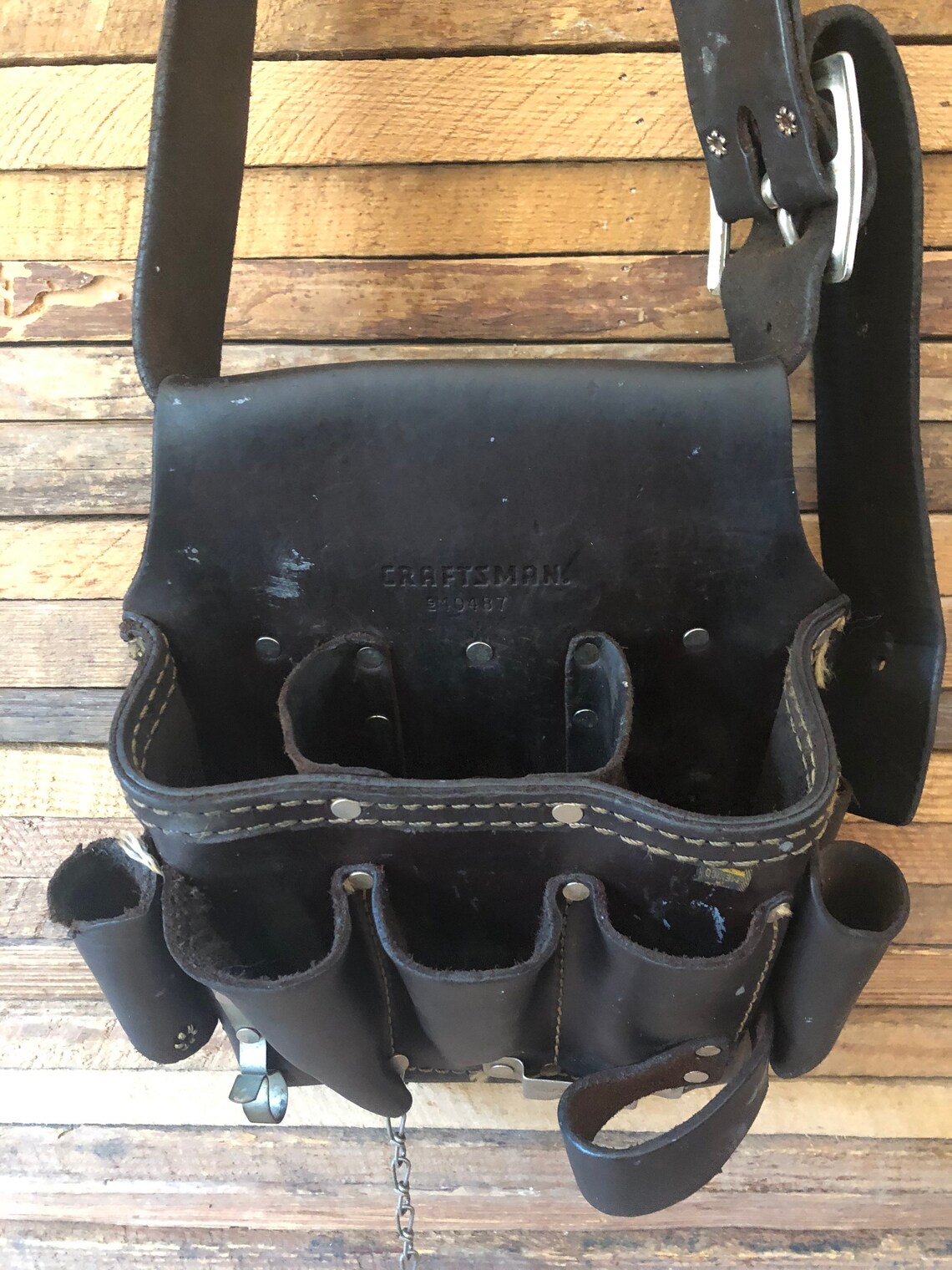 Vintage Electrician leather tool pouch with adjustable leather Etsy