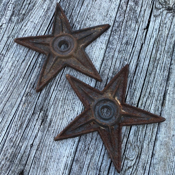 Vintage Rusty Metal Stars, Cast Iron Texas Stars, Western Home, Horse, Barn Decor, Set of 2, Gift