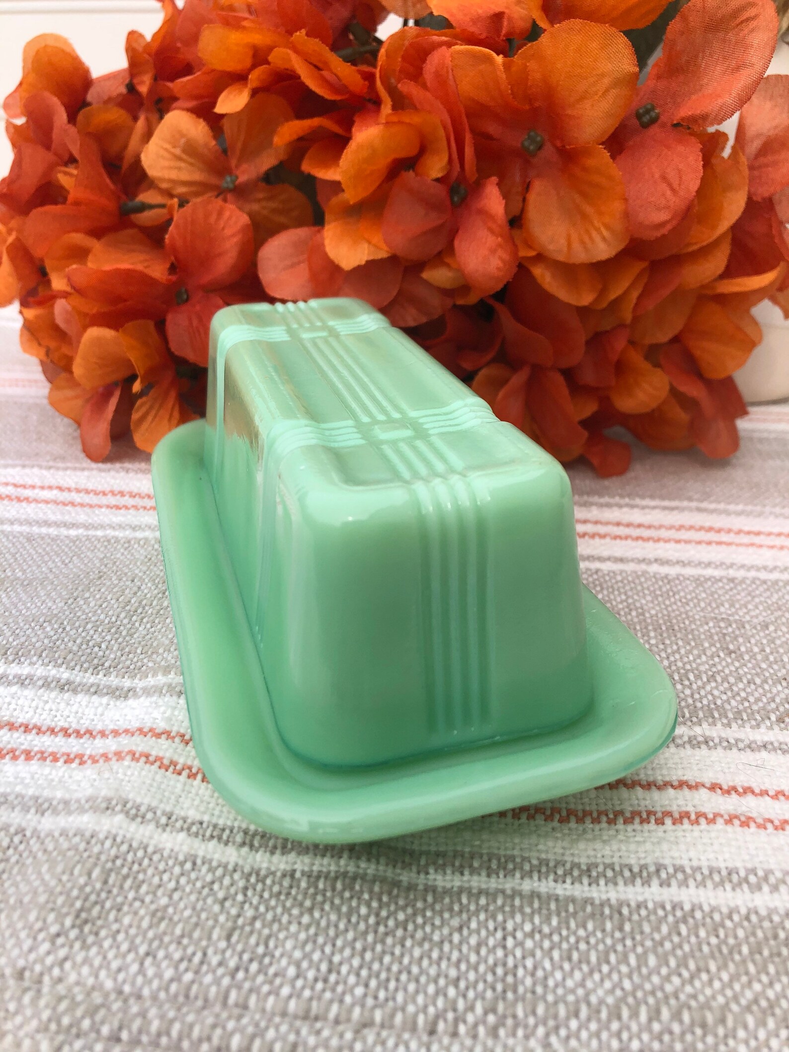 Vintage Jadeite Green Butter Dish Sunbeam Bread Table Decor Etsy