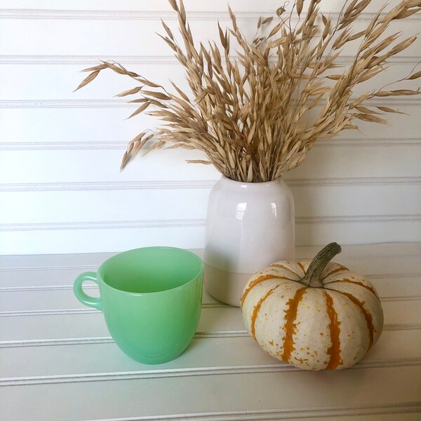 Vintage Jadeite Fire King Coffee Cup, Jadeite Coffee Mug, Jadeite Collectible, Kitchen Essentials, Hosting Essentials, Gift for Her/ Him
