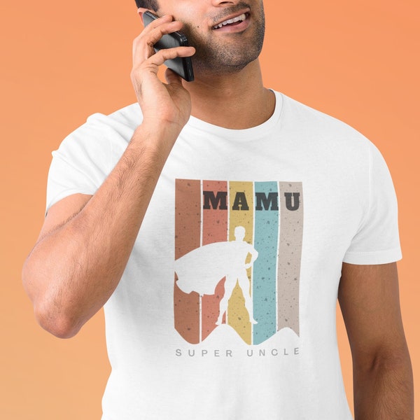 Super Mamu Shadow & Stripes T-Shirt | Mama| Mama | Geschenk für Mama | Indische Geschenke | Pakistanische Geschenke | Desi | Südasiatische | Eid Geschenk | S-2XL