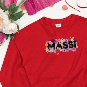 Floral Sweatshirt for Massi | Gift for Mausi | Massi | Hindi Sweatshirt | Indian Gifts | Pakistani | Desi Sweatshirts | South Asian | S-3XL