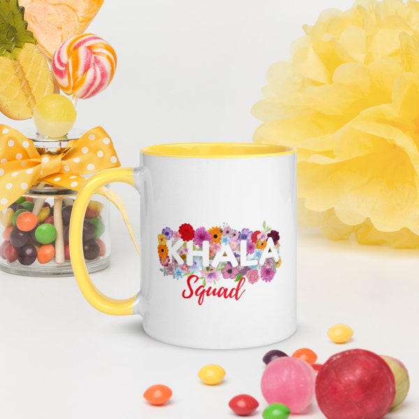 Floral Khala Squad + Script Tasse | Geschenk für Khala | Geschenk für Tanten | Desi Geschenke | Südasiatische Familie | Eid Geschenk | Südasiatische Geschenke | 11 Unze