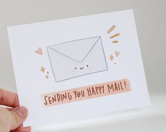 Sending You Happy Mail Postcard | Printable Postcard | Instant Download Postcard | Digital Download Card | Cute Postcard | Happy Mail