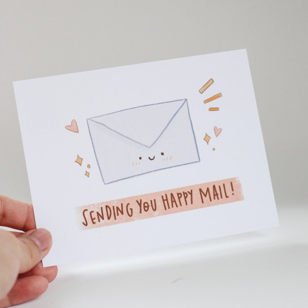 Sending You Happy Mail Postcard | Printable Postcard | Instant Download Postcard | Digital Download Card | Cute Postcard | Happy Mail