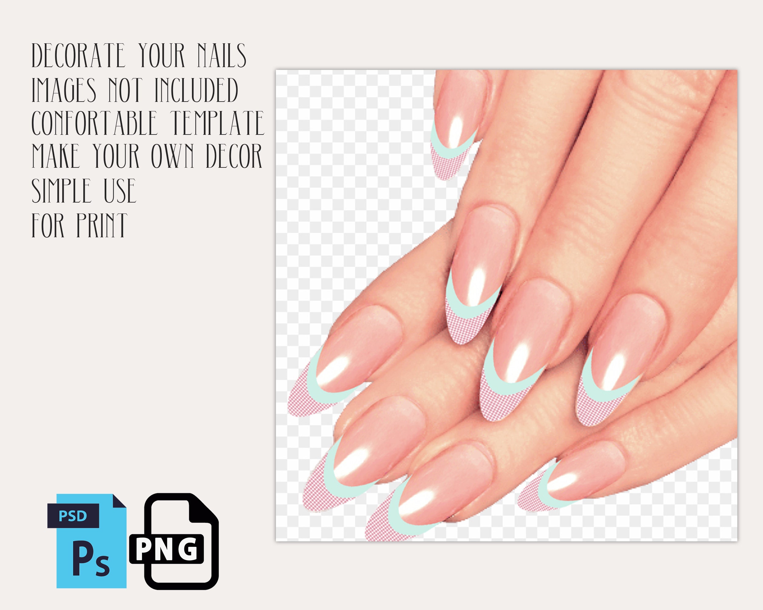 Nail Wrap Decal Template Bundle Make Your Own Nail Polish - Etsy