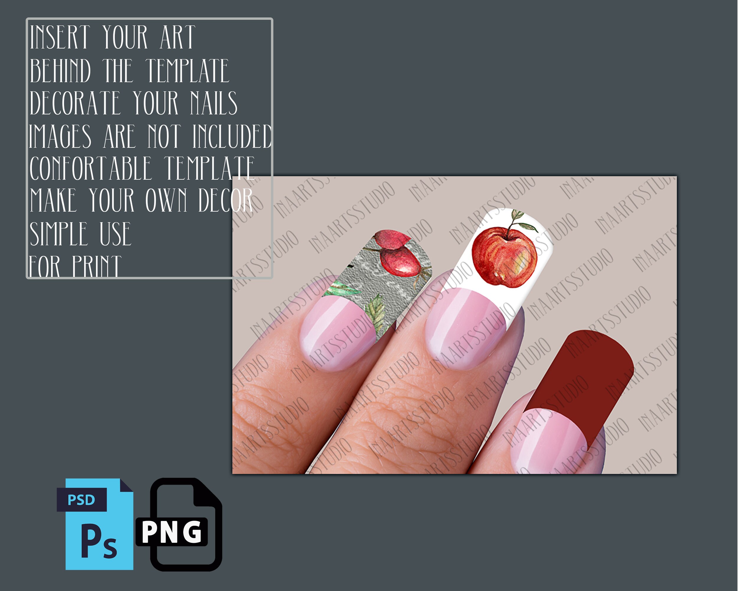 Nail Decal Template Digital Printable Nail Wrap Make Your - Etsy
