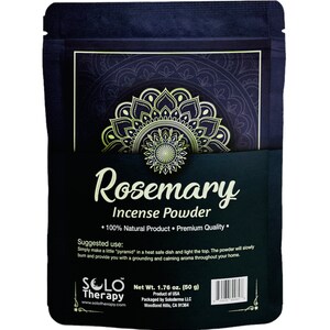 Rosemary Incense Powder 50 Grams, Premium Quality, Resealable Bag, Good Luck Protection Prosperity