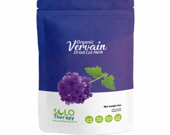Certified Organic Vervain Dried Cut Herb 4 oz. , Vervain Herbal Tea , Resealable Bag, Product From Croatia, Packaged in the U.S.A.