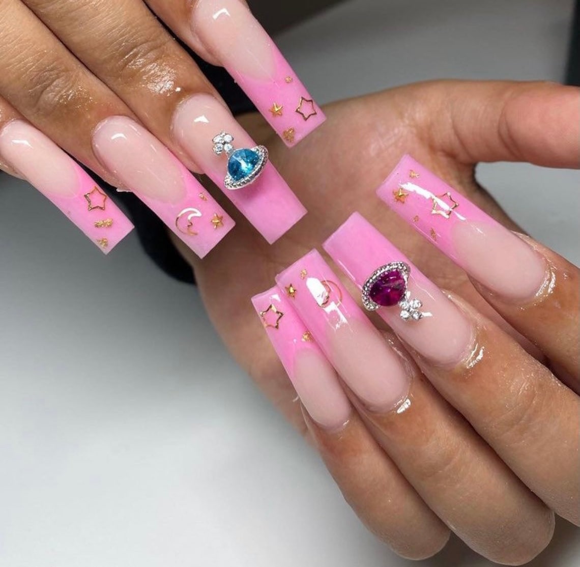 Light blue Vivienne Westwood nail charms Etsy