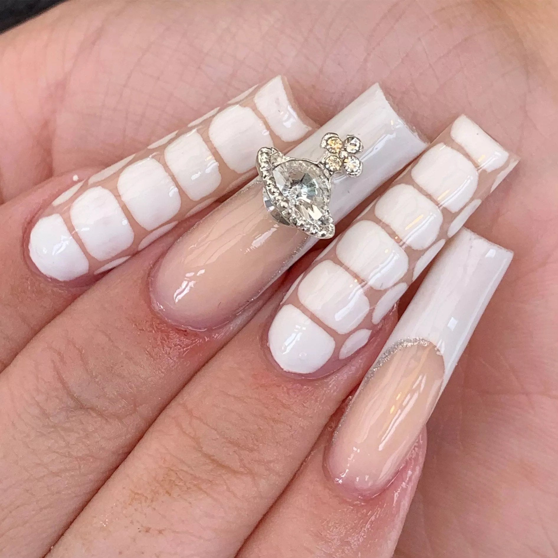 Diamond clear Vivienne Westwood inspired nail charms will Etsy