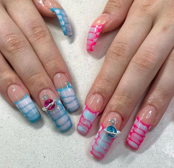 Hot Pink Vivienne Westwood Inspired Nail Charms Etsy