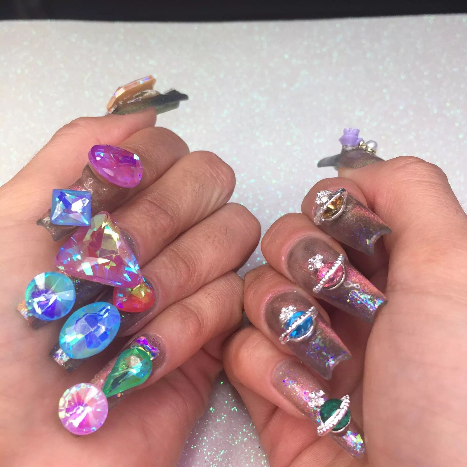 Light pink vivienne Westwood inspired nail charms | Etsy